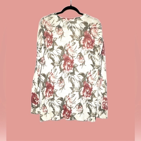 Abercrombie & Fitch Floral Boat Neck Long-Sleeved High-Low Sweater, S - Picture 9 of 15